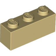 Lego kostka (kostička) 1x3, béžová (362205, 4113920, 4162465)